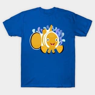 Cute happy clownfish anenome cartoon T-Shirt